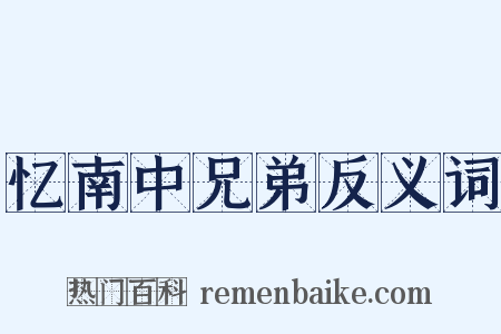 忆南中兄弟反义词是什么意思的图片
